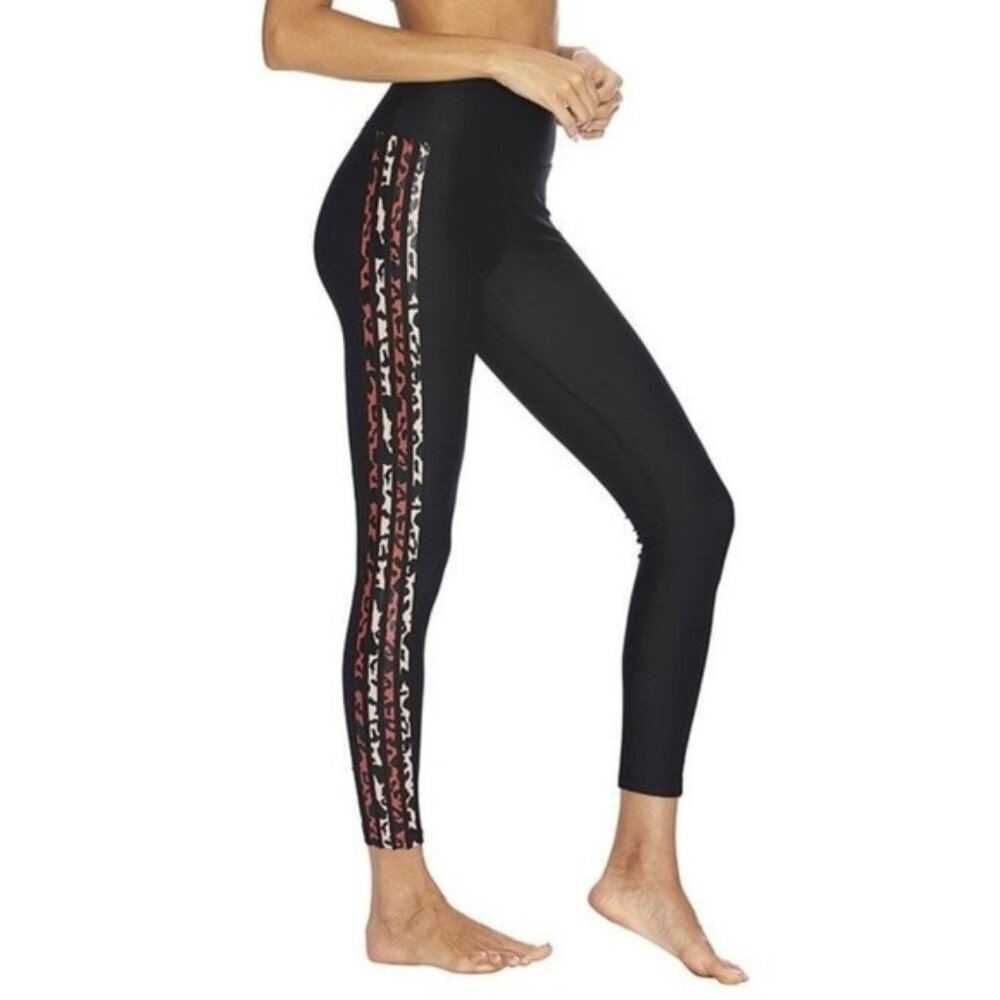 Beach Riot Sport Jade Leggings Black Leopard High Rise Womens Size XS Activewear